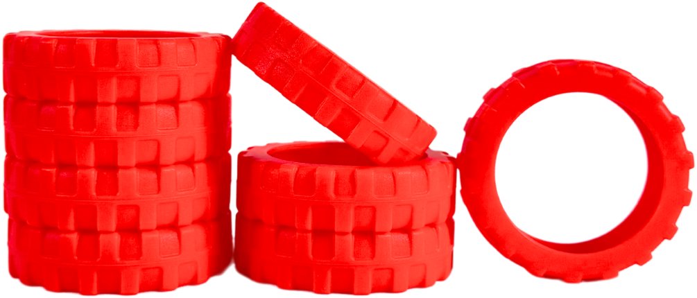 Bertoo Ochranné silikónové návleky na dvojité kolieska kufra – 8 kusov červené II