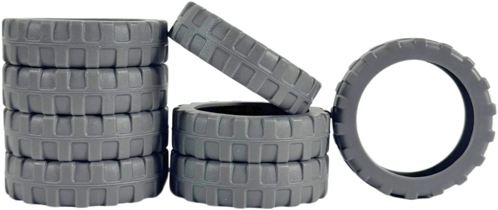 Bertoo Ochranné silikónové návleky na dvojité kolieska kufra – 8 kusov sivé II