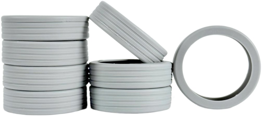 Bertoo Ochranné silikónové návleky na dvojité kolieska kufra – 8 kusov sivé