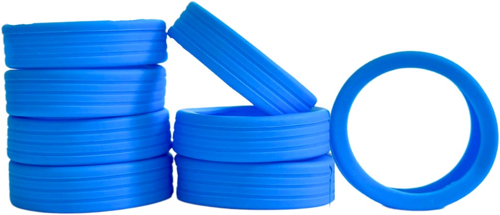 Bertoo Ochranné silikónové návleky na dvojité kolieska kufra – 8 kusov modré