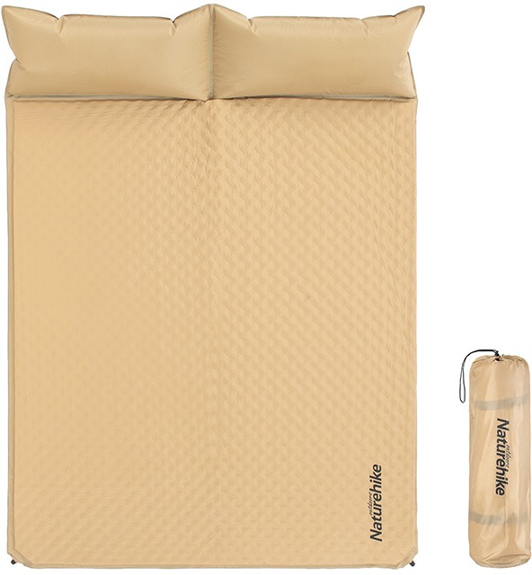 Naturehike dvojitá samo-nafukovacia karimatka s nafukovacími vankúšmi 2 300 g zlatá
