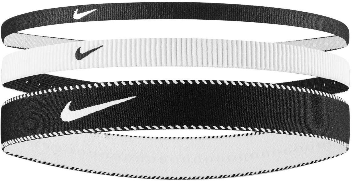 Nike Flex Classic Mixed Width Headbands 3PK čierna/biela/čierna