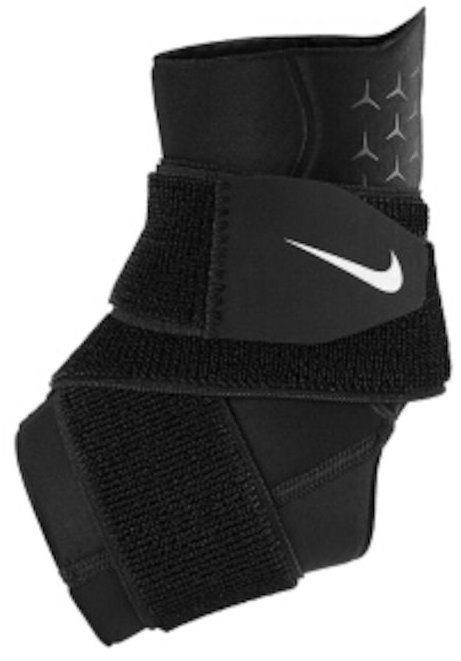 Nike Kompresná ortéza na členok s popruhmi – čierno-biela, veľkosť LG