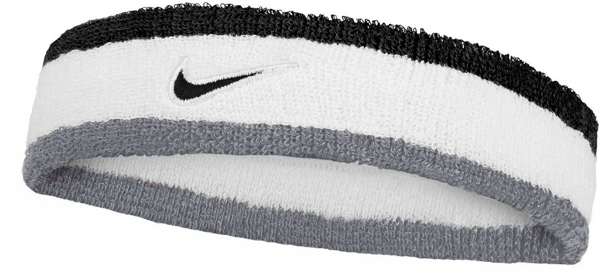 Nike Swoosh Classic čelenka biela/sivá/čierna