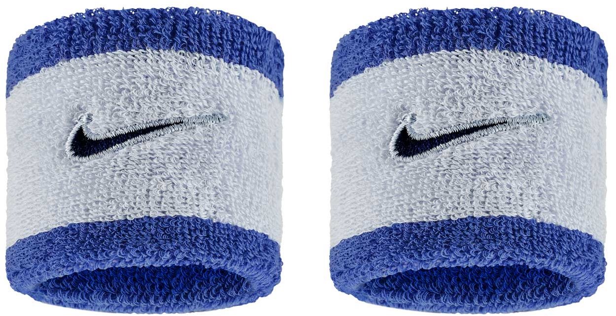 Nike Swoosh Classic potítka na zápästie svetlo-sivá/modrá 2 ks