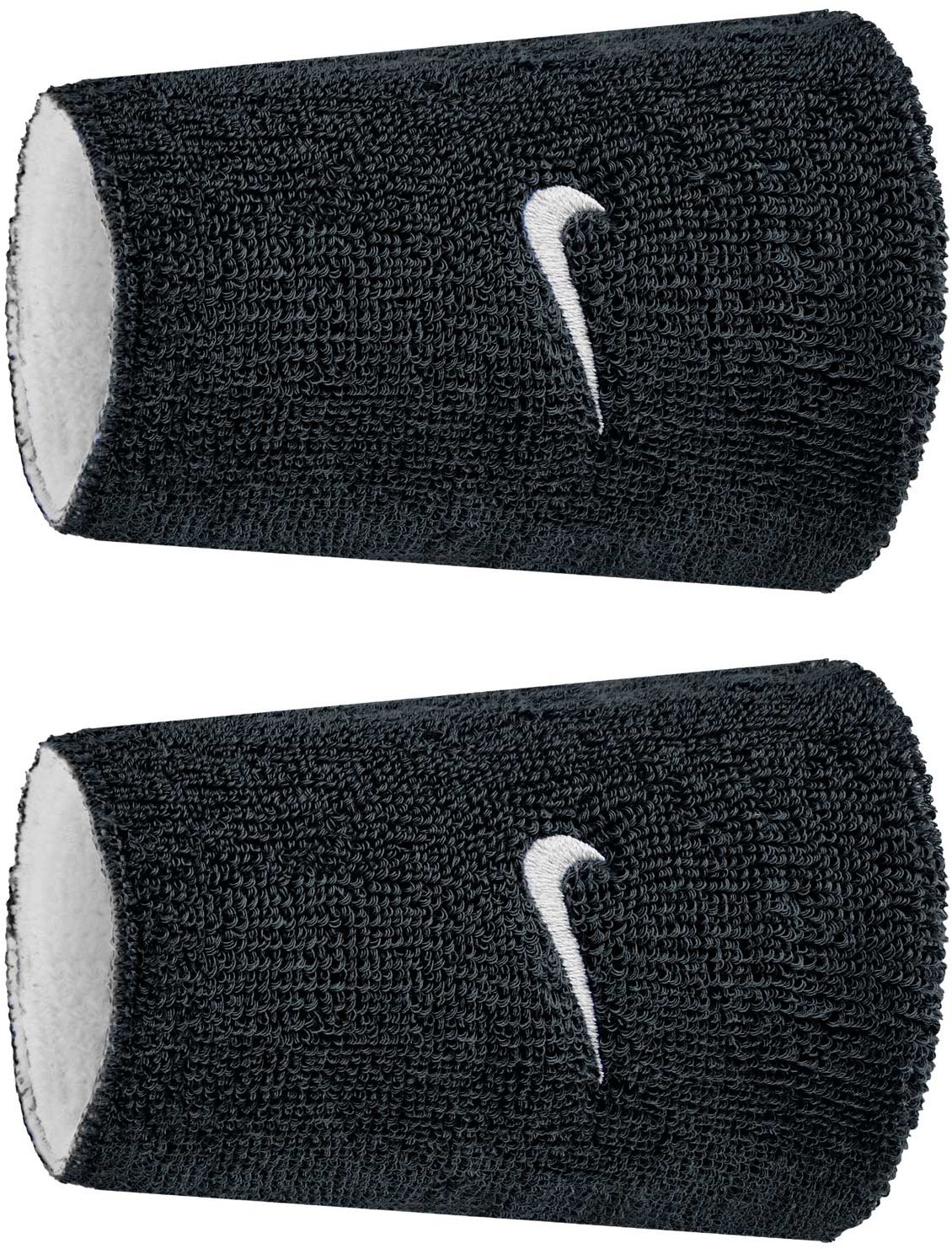 Nike Swoosh Classic Reversible Doublewide potítka na zápästie čierna/biela