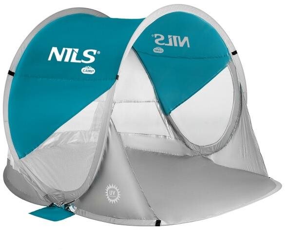 NILS CAMP NC3142 modrozelený samorozkladací plážový stan