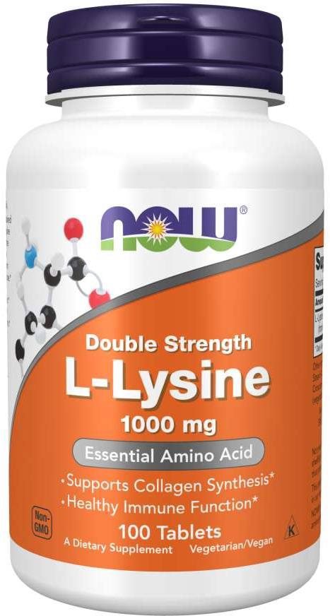 NOW FOODS L-Lyzín Double Strength, 1 000 mg, 100 tabliet
