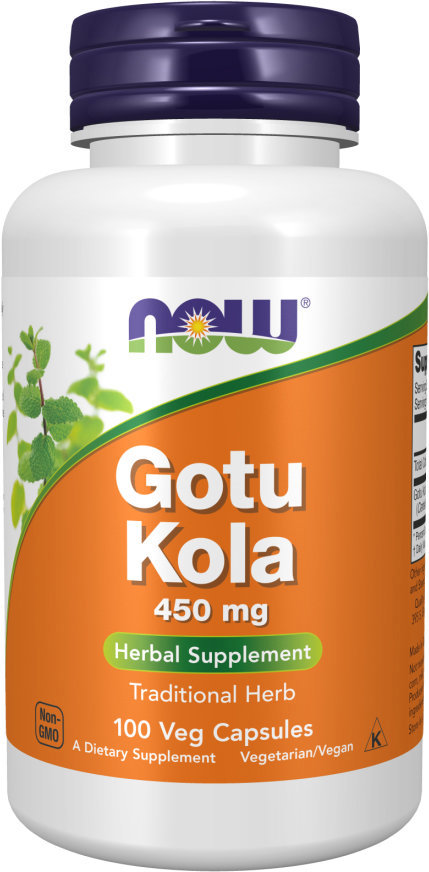 NOW FOODS Gotu Kola, 450 mg, 100 rostlinných kapslí