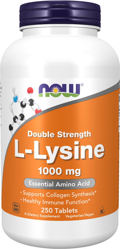 NOW FOODS L-Lysine Double Strength, 1000 mg, 250 tablet