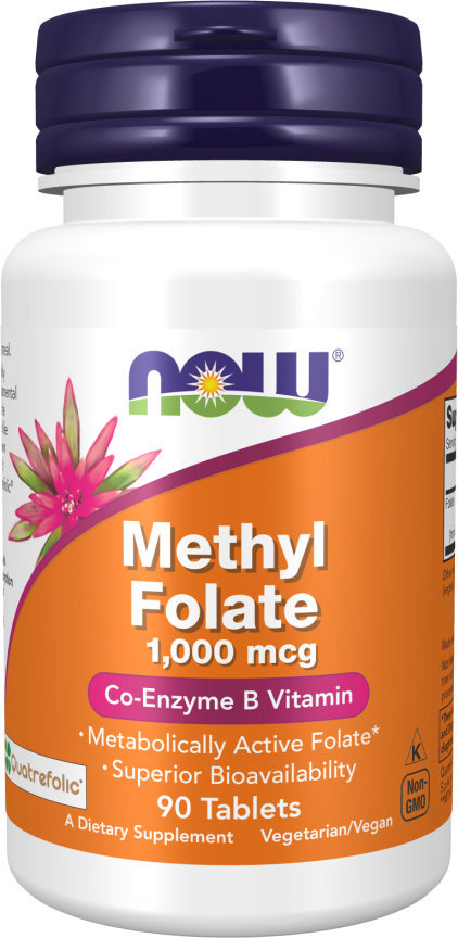NOW FOODS Methyl Folate - Kyselina listová, 1000 µg, 90 tablet