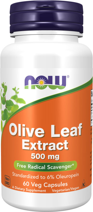 NOW FOODS Olive Leaf Extract, 500 mg, 60 rostlinných kapslí