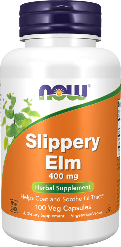 NOW FOODS Slippery Elm, 400 mg, 100 rostlinných kapslí