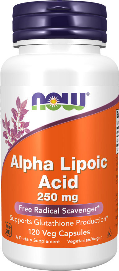 NOW FOODS Alpha Lipoic Acid, 250 mg, 120 rostlinných kapslí