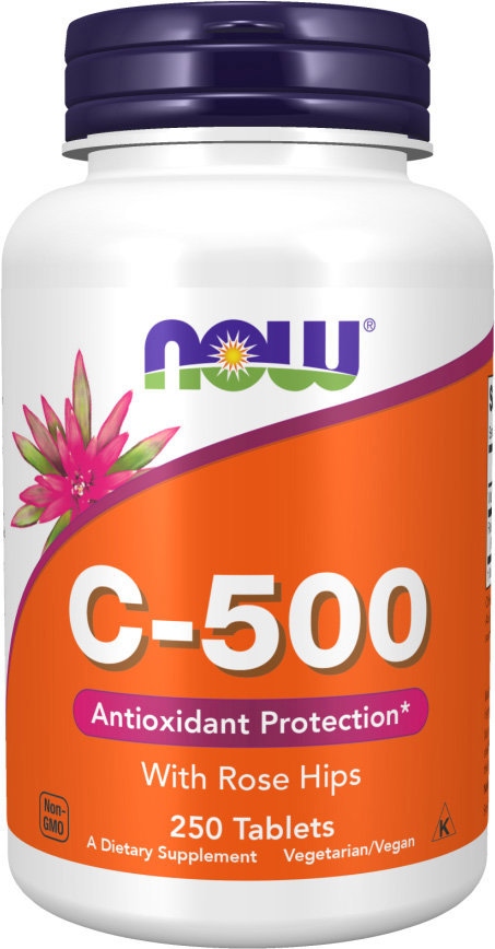 NOW FOODS Vitamin C-500 s růží šípkovou, 500 mg, 250 tablet
