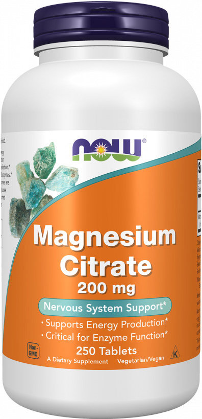 NOW FOODS Magnesium Citrate, 200 mg, 250 tablet
