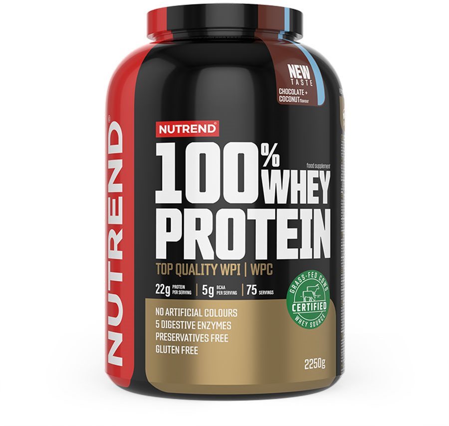 Nutrend 100 % Whey Proteín, 2250 g, čokoláda + kokos