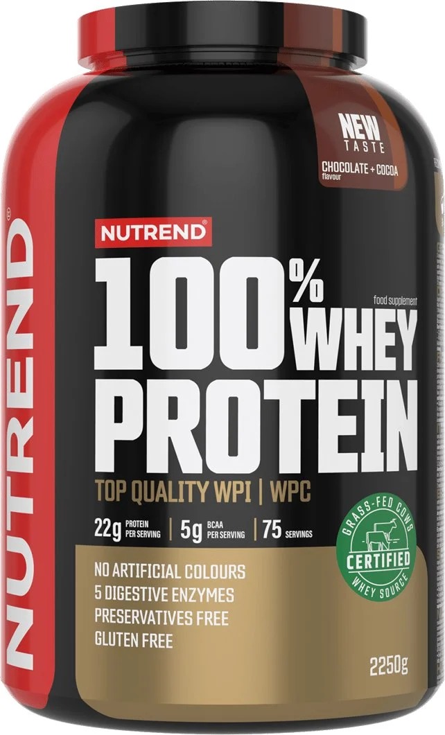 Nutrend 100 % Whey Protein, 2 250 g, čokoláda+kakao