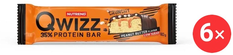 Nutrend QWIZZ Protein Bar, 6 × 60 g, arašidové maslo
