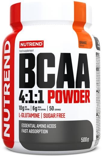 Nutrend BCAA 4 : 1 : 1 POWDER, 500 g, pomaranč