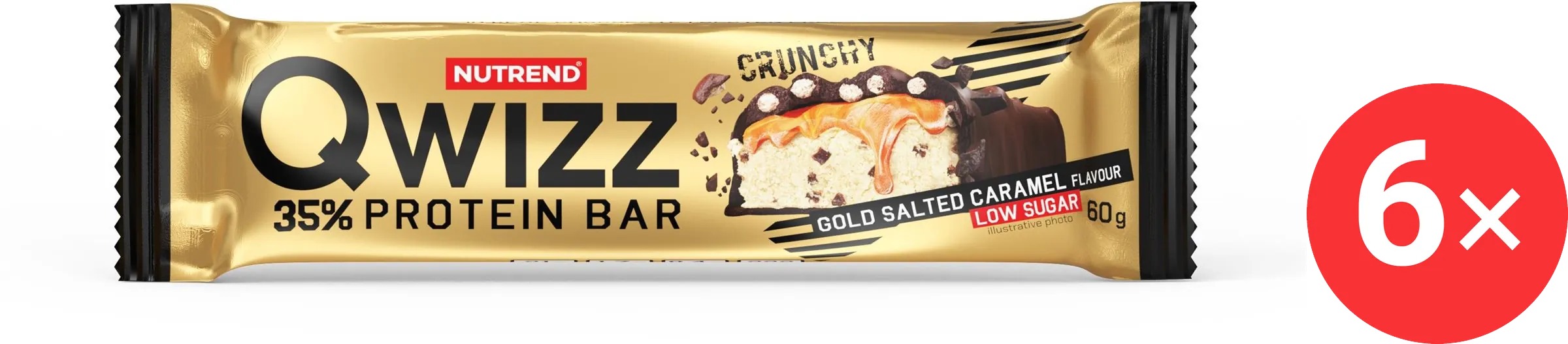 Nutrend QWIZZ Protein Bar, 6 × 60 g, slaný karamel