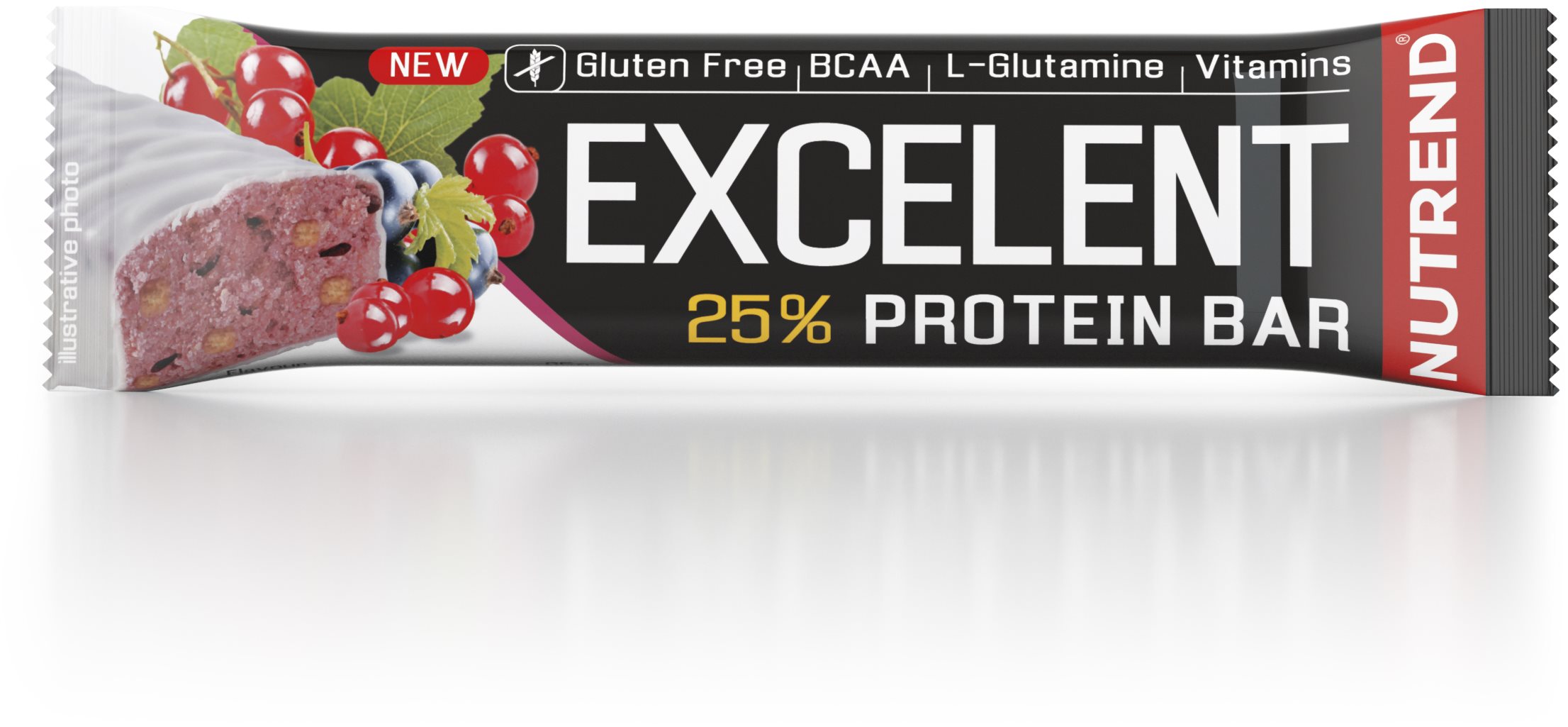 Nutrend EXCELENT protein bar, 85 g, čierne ríbezle s brusnicami