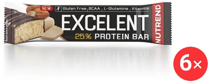 Nutrend EXCELENT protein bar, 6 × 85 g, marcipán s mandľami