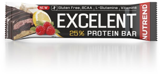 Nutrend EXCELENT Bar double, 85 g, citrón + tvaroh + malina s brusnicami