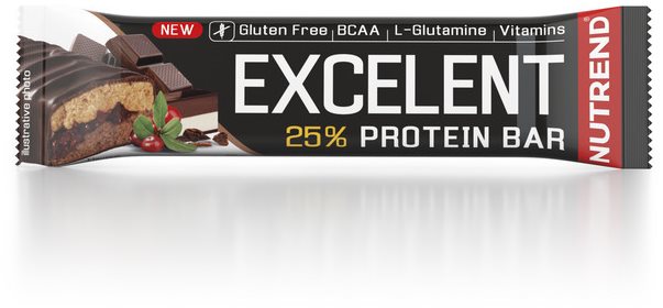 Nutrend EXCELENT Bar double, 85 g, čokoláda + nugát s brusnicami