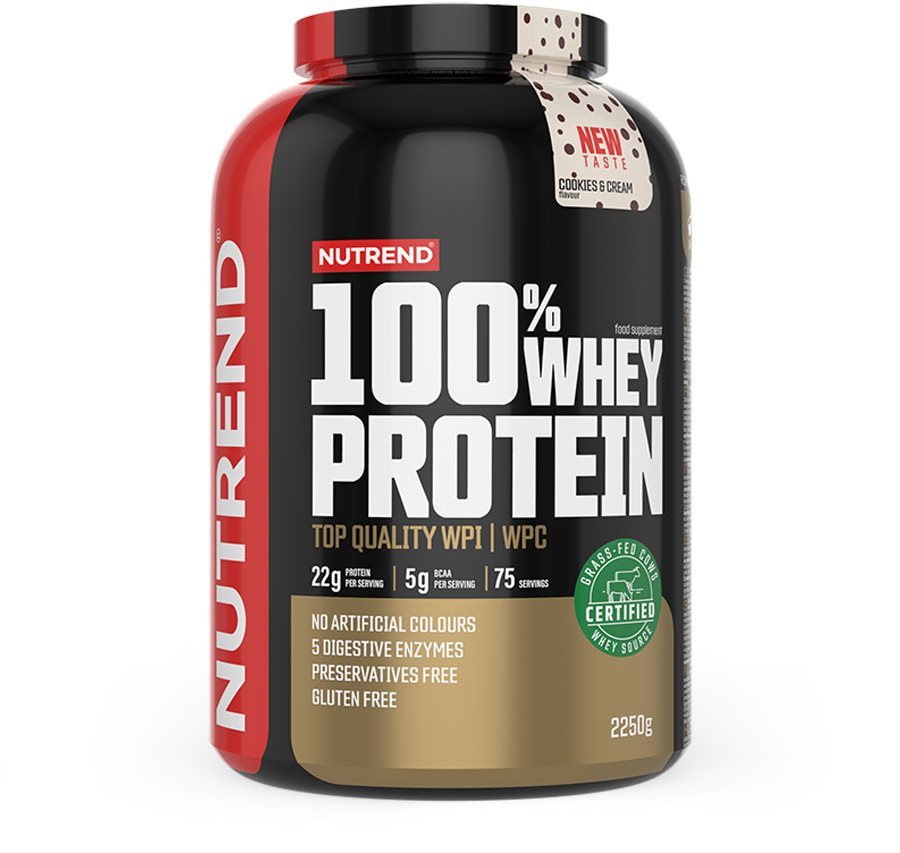 Nutrend 100 % Whey Protein 2250 g, cookies-cream