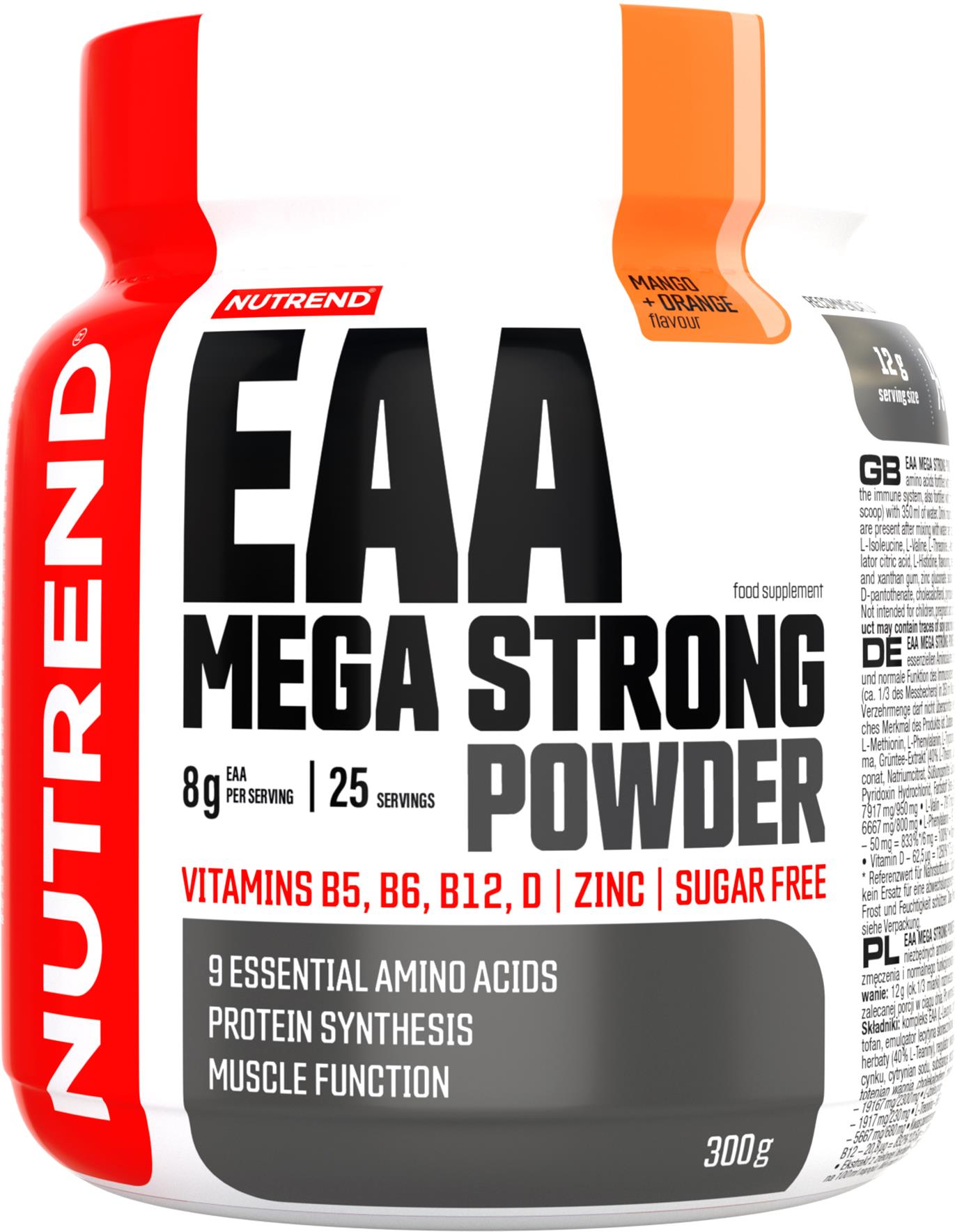 Nutrend EAA Mega Strong Powder 300 g, mango + pomaranč