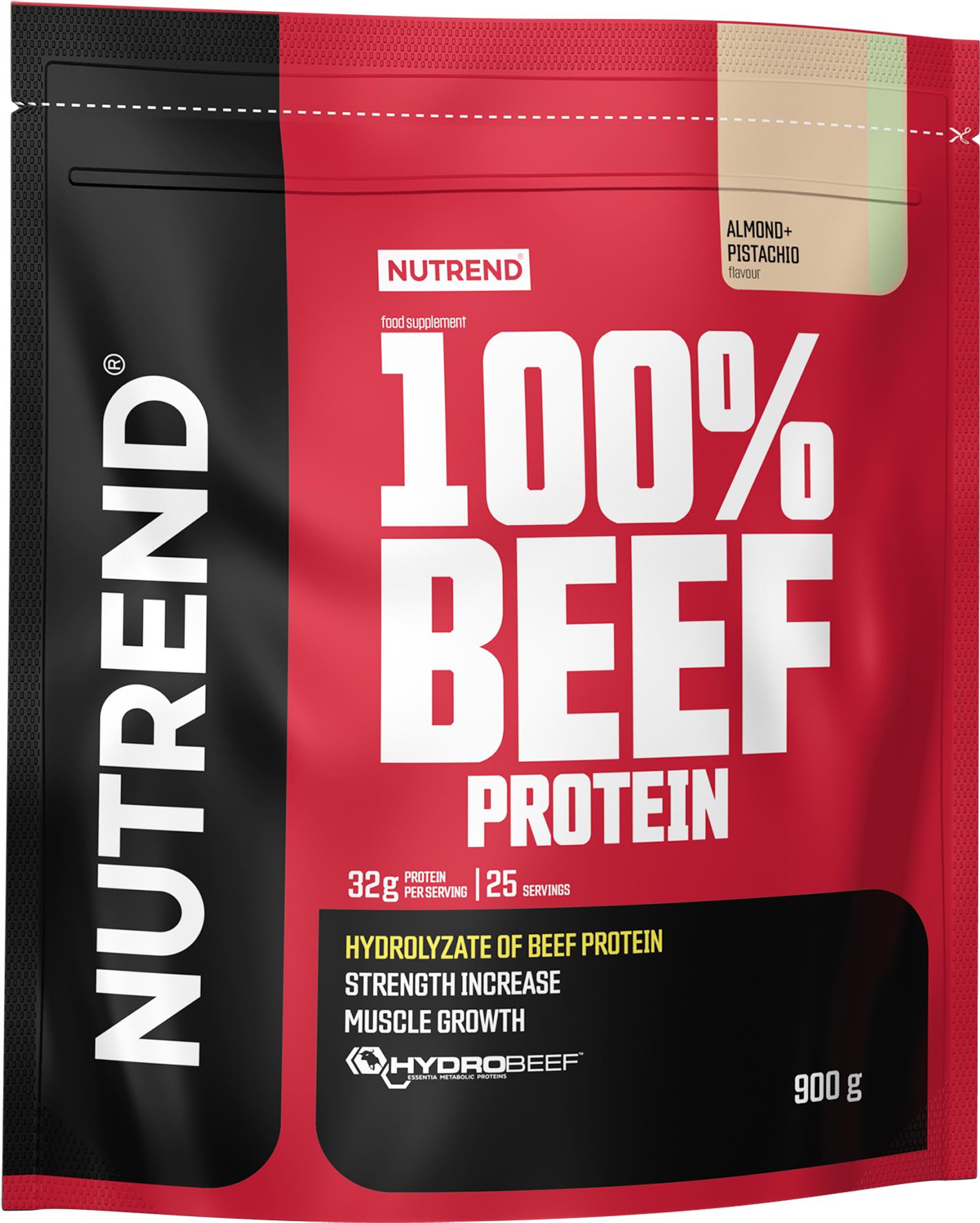 Nutrend 100 % Beef Proteín 900 g, mandle + pistácie