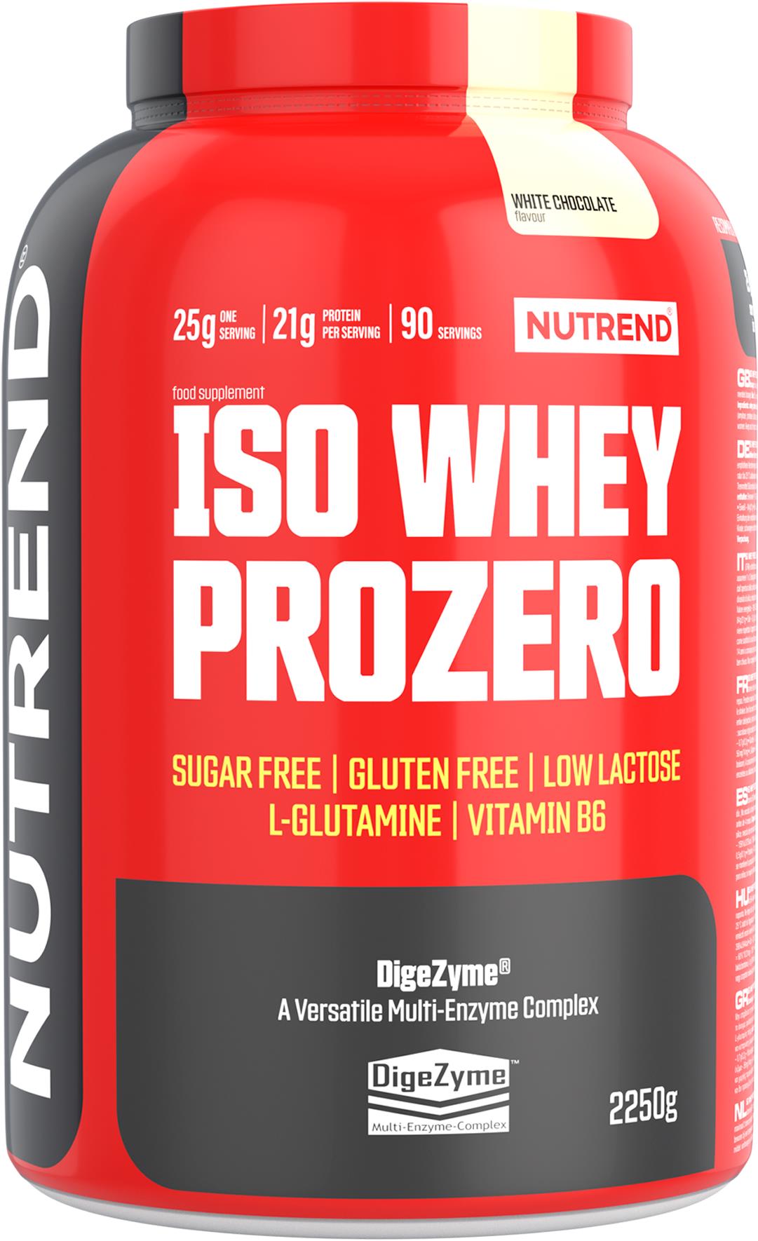 Nutrend ISO Whey Prozero 2250 g, biela čokoláda