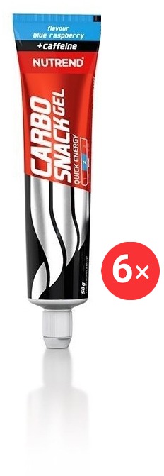 Nutrend Carbosnack With Caffeine tuba, 6× 50 g, modrá malina