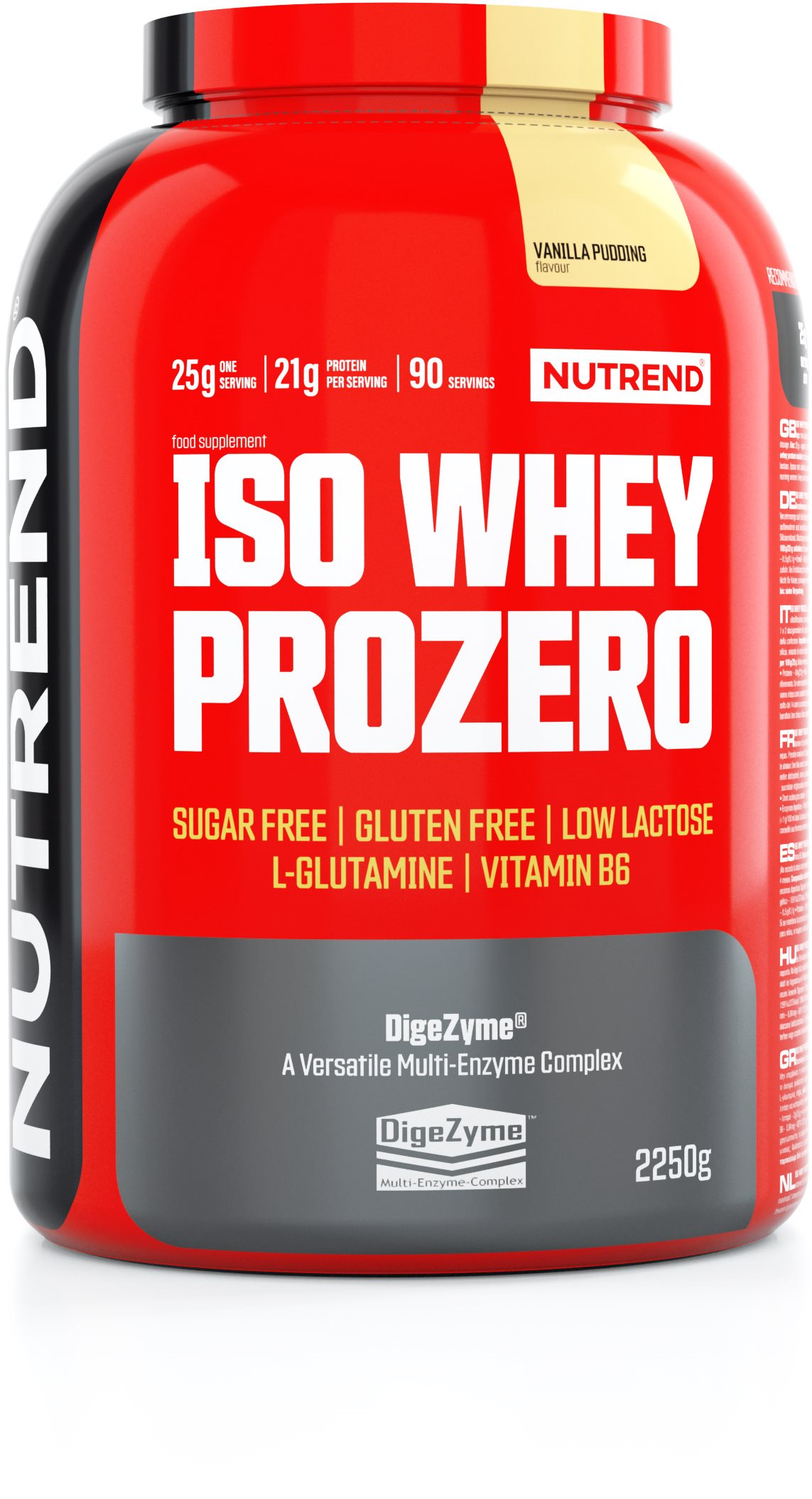 Nutrend ISO Whey Prozero, 2250 g, pudingová vanilka