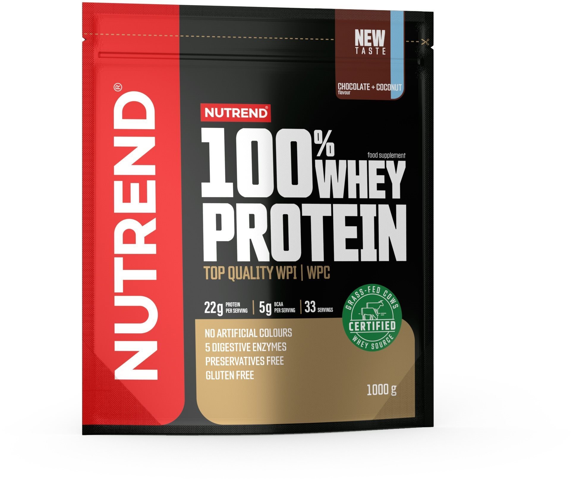 Nutrend 100% Whey Protein 1000 g, čokoláda + kokos