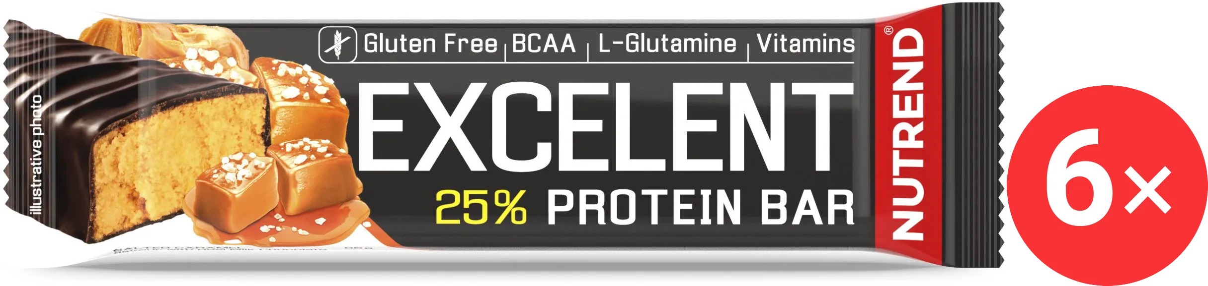Nutrend EXCELENT protein bar, 6 × 85 g, slaný karamel