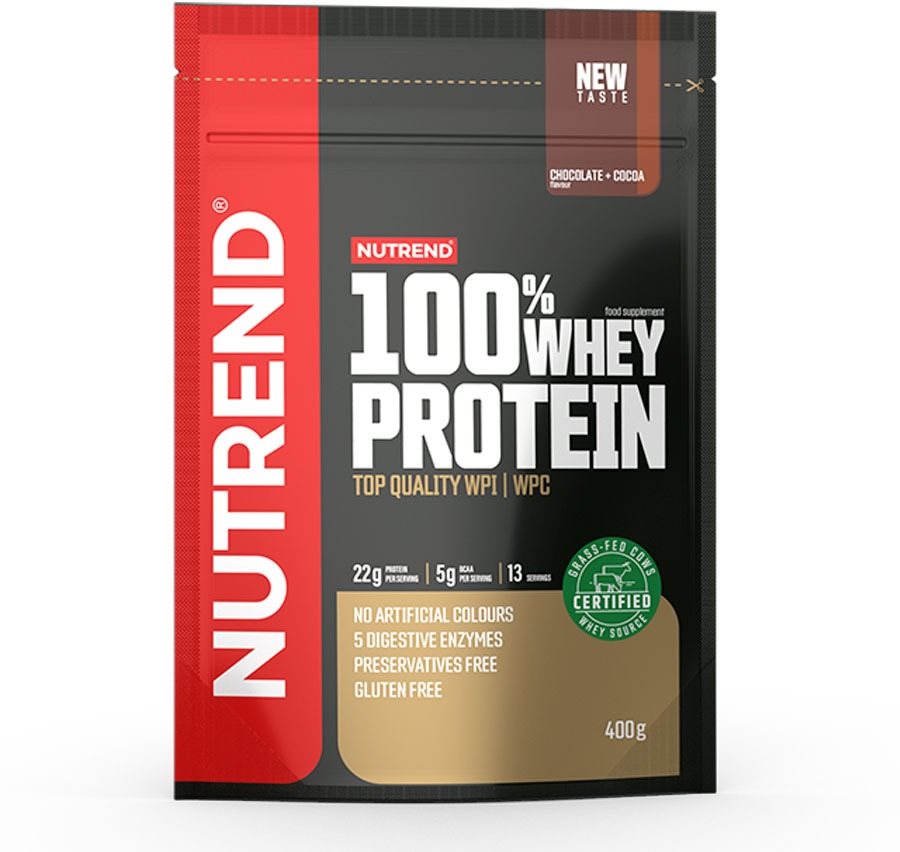 Nutrend 100 % Whey Protein 400 g, čokoláda + kakao