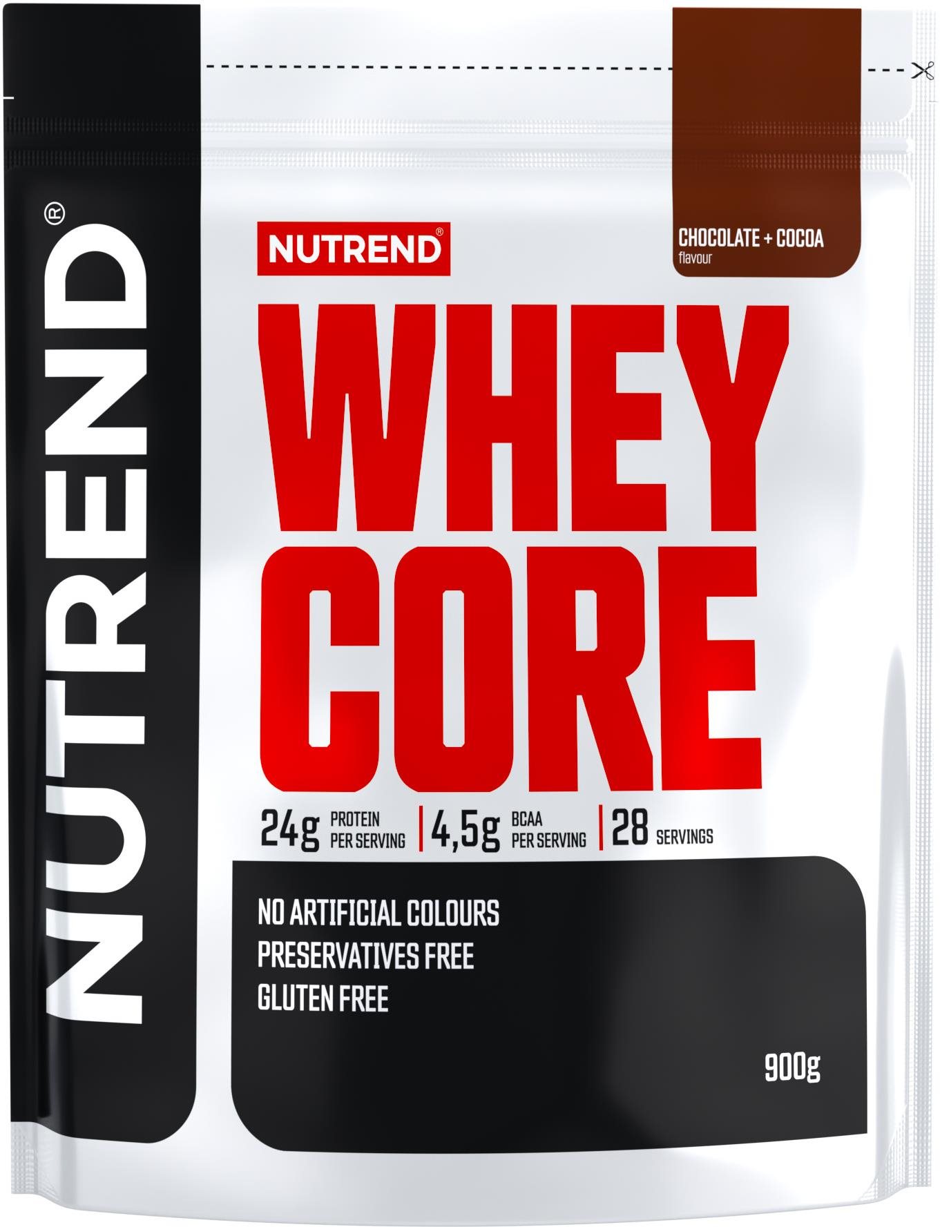 Nutrend WHEY CORE 900 g, čokoláda + kakao