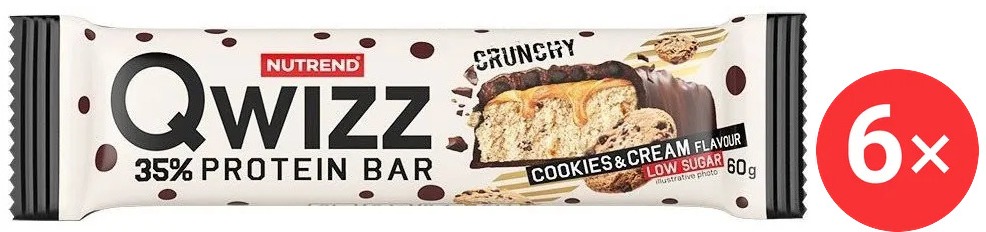 Nutrend QWIZZ Protein Bar, 6 × 60 g, cookies & cream