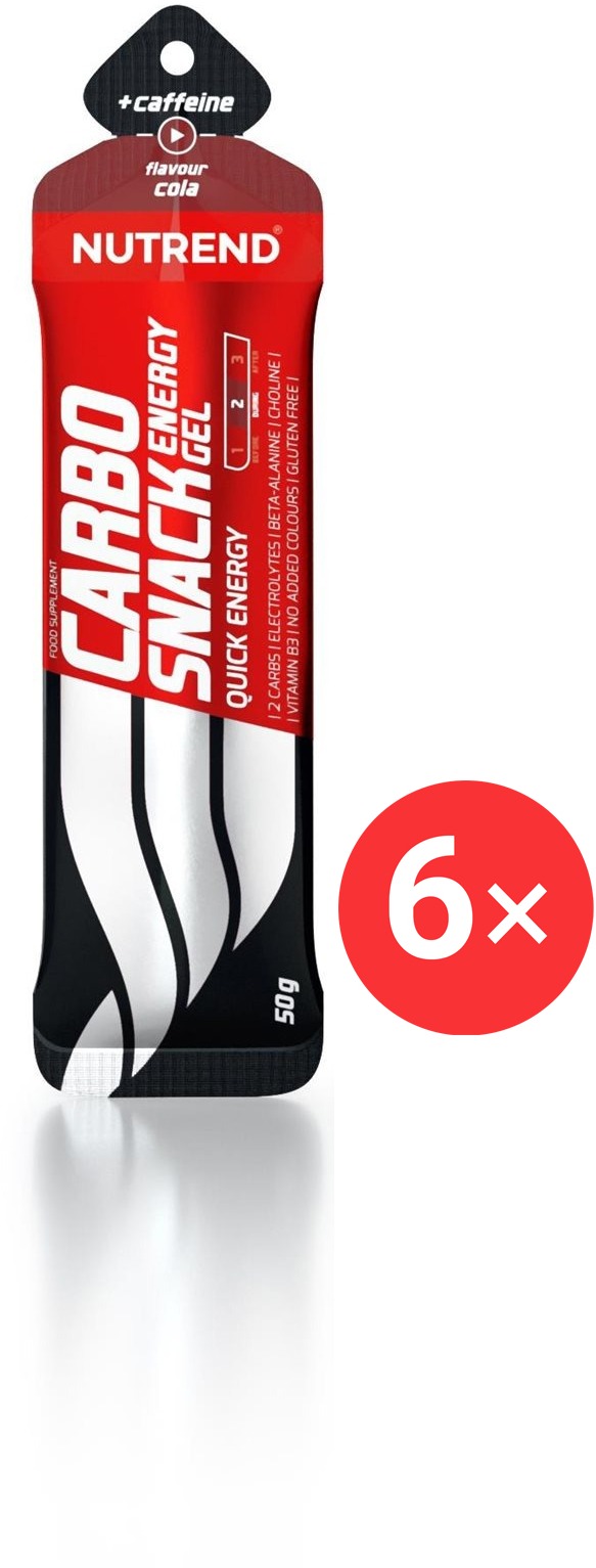 Nutrend Carbosnack vrecko s kofeínom 6× 50 g, cola