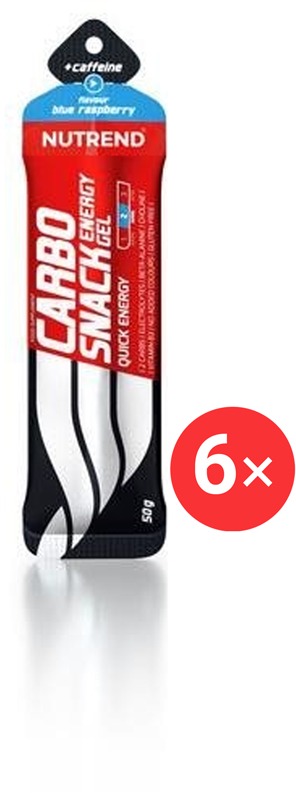 Nutrend Carbosnack vrecko s kofeínom 6× 50 g, modrá malina