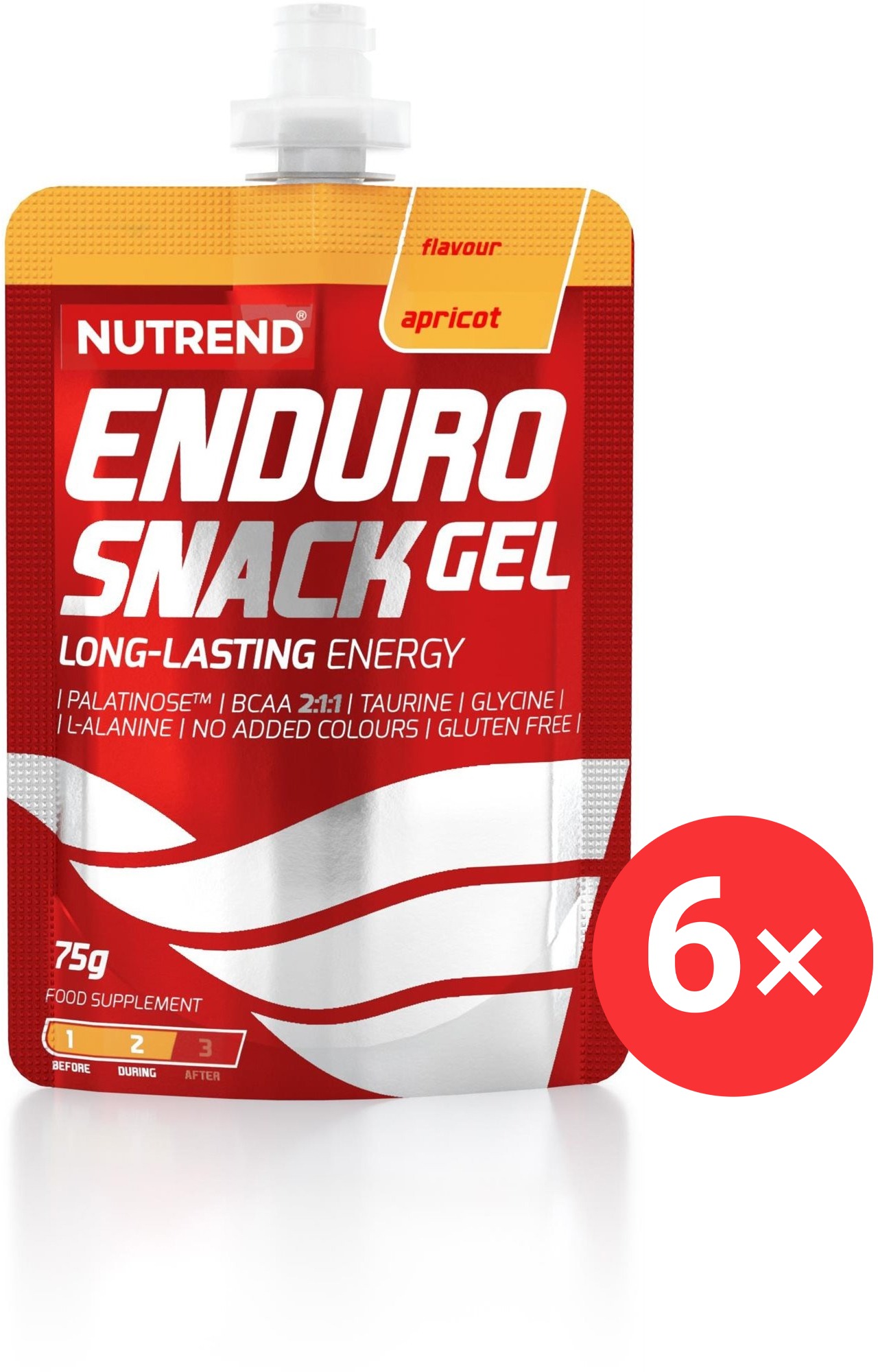 Nutrend Endurosnack vrecko 6× 75 g, marhuľa