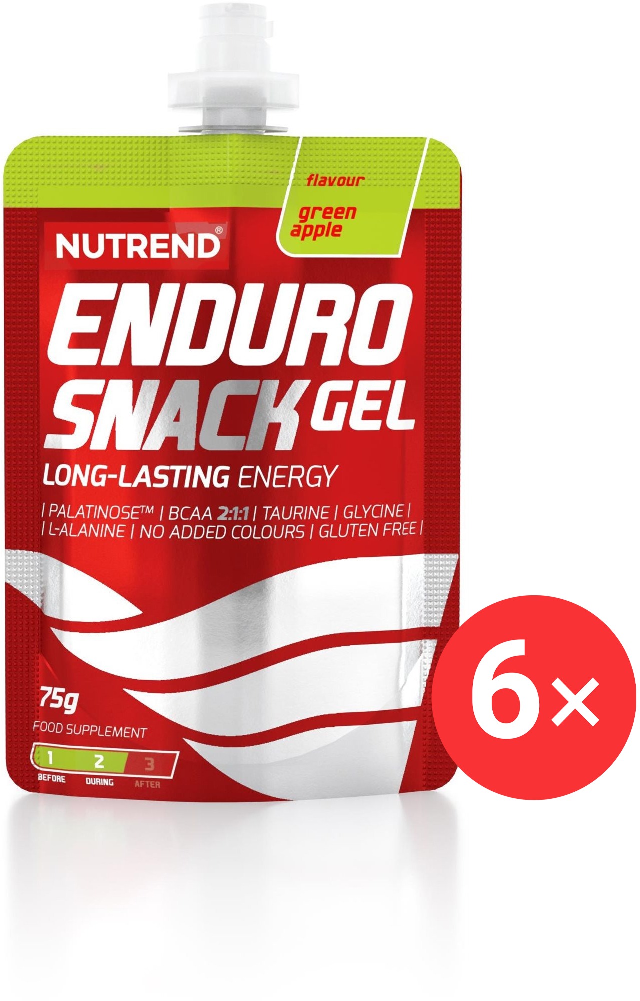 Nutrend Endurosnack vrecko 6× 75 g, zelené jablko