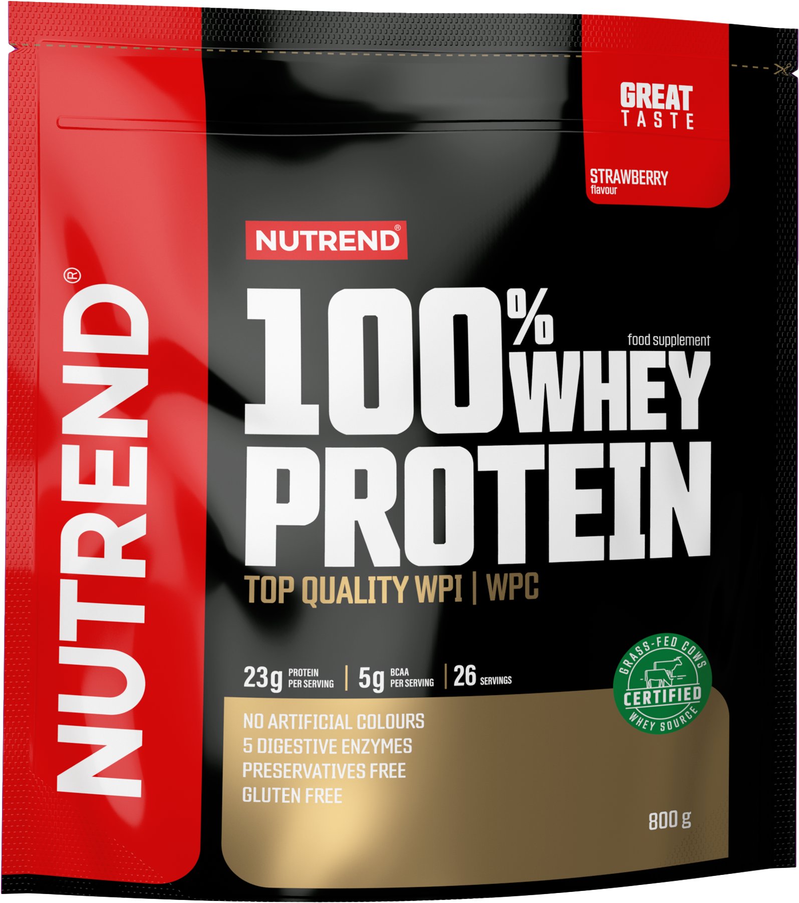 Nutrend 100 % Whey Protein 800 g, jahoda