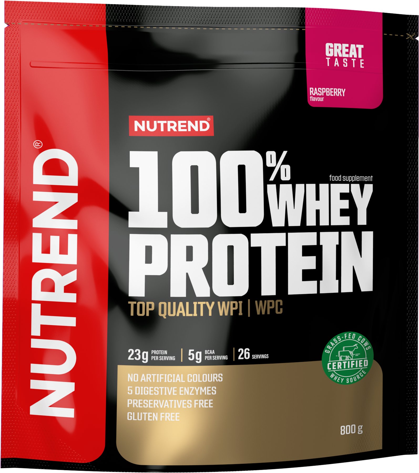 Nutrend 100 % Whey Protein 800 g, malina