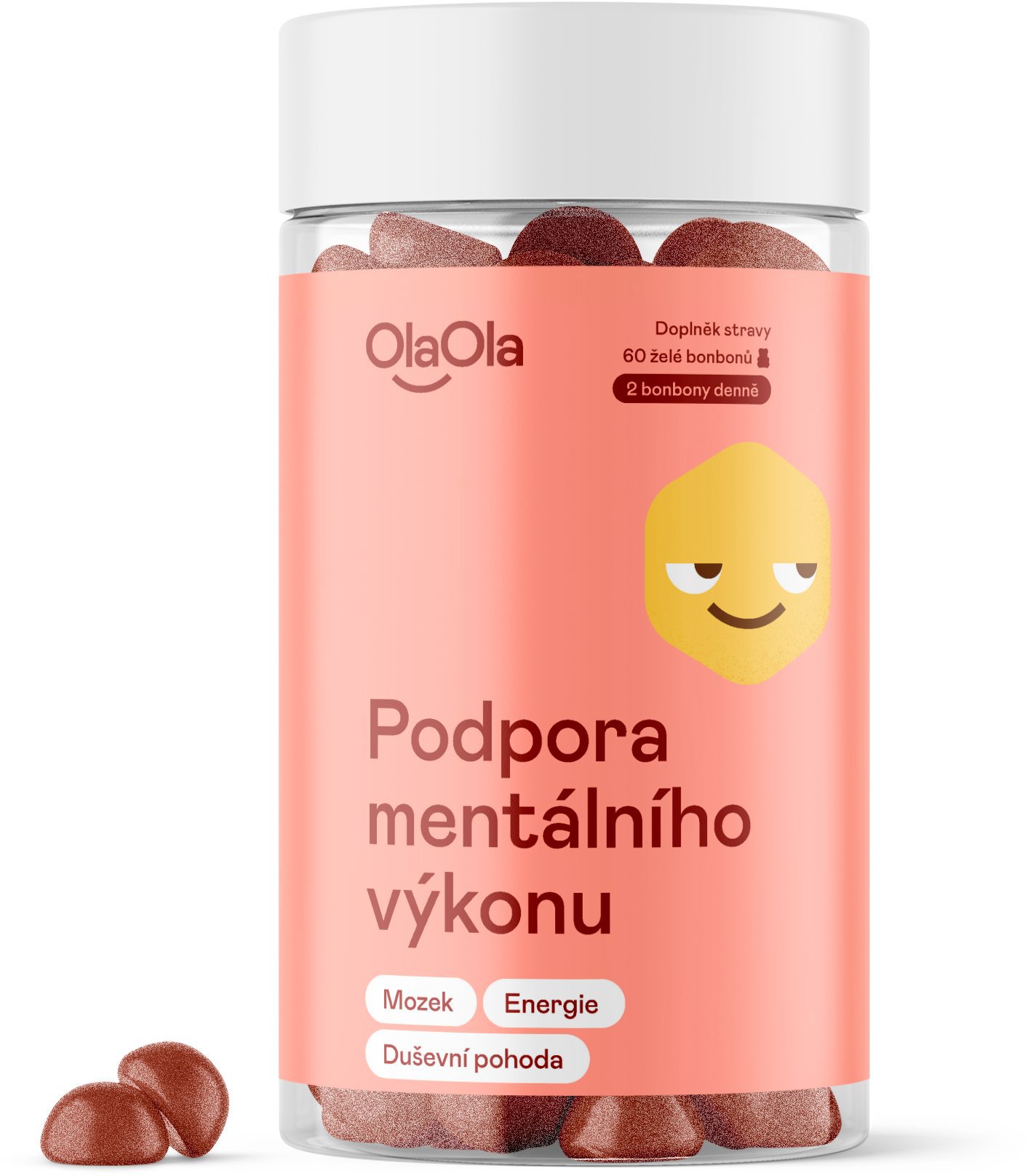 OlaOla Želé podpora mentálního výkonu s čínskými houbami, 60 želé bonbonů