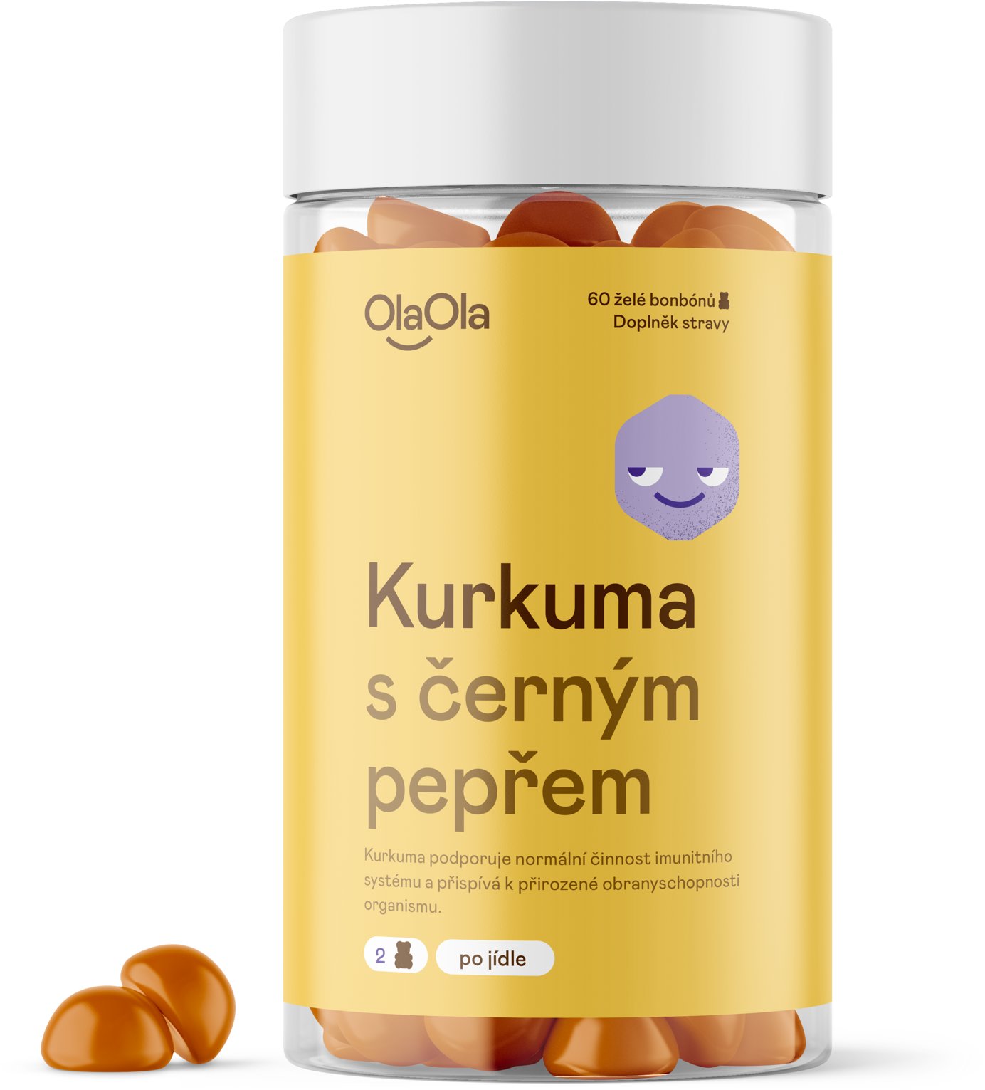 OlaOla Kurkuma s černým pepřem 60 želé bonbonů
