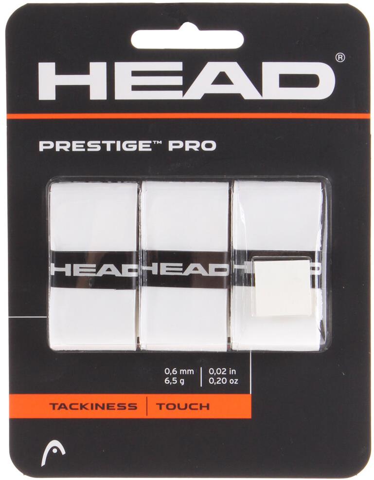 HEAD Multipack 4 ks Prestige Pro 3 overgrip omotávka hr. 0,6 mm biela