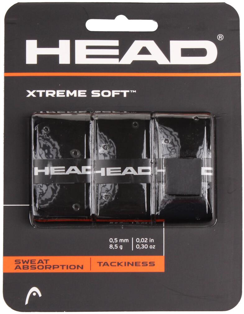 HEAD Multipack 4 ks XtremeSoft 3 overgrip omotávka hr. 0,5 mm čierna